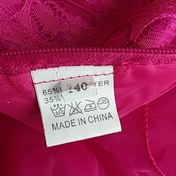 Tier Ruffled fuchsia gemstone gown dress - Picture 10 of 11